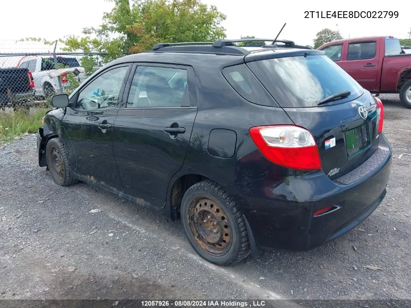 2013 Toyota Matrix VIN: 2T1LE4EE8DC022799 Lot: 12057926