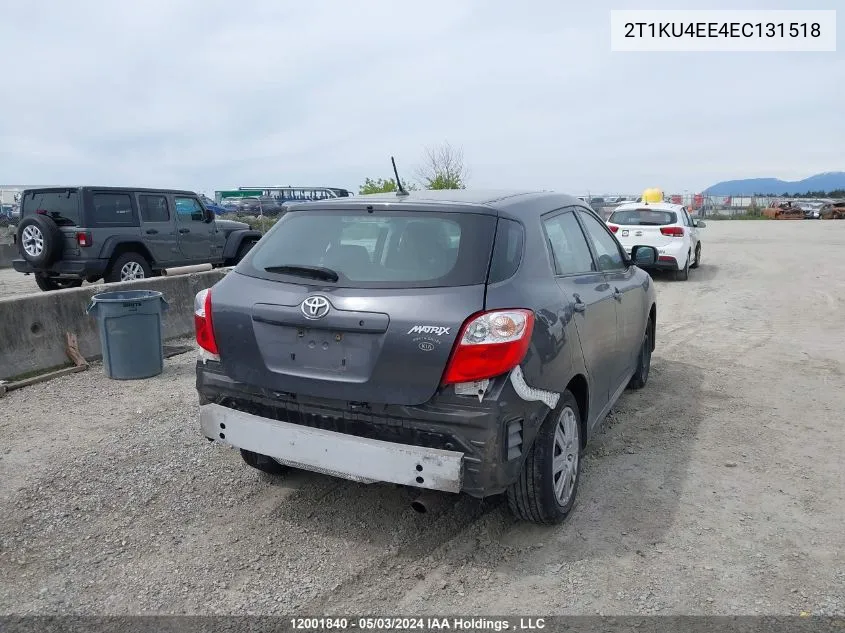 2014 Toyota Matrix S VIN: 2T1KU4EE4EC131518 Lot: 12001840