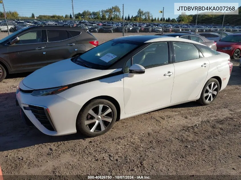 JTDBVRBD4KA007268 2019 Toyota Mirai