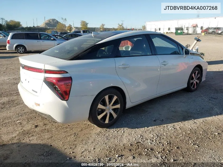 JTDBVRBD4KA007268 2019 Toyota Mirai