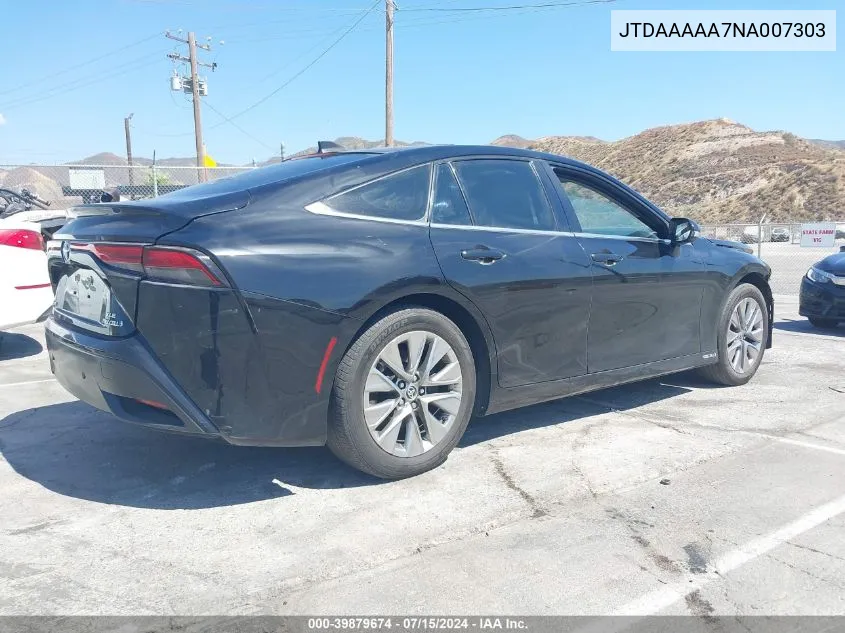 JTDAAAAA7NA007303 2022 Toyota Mirai Xle