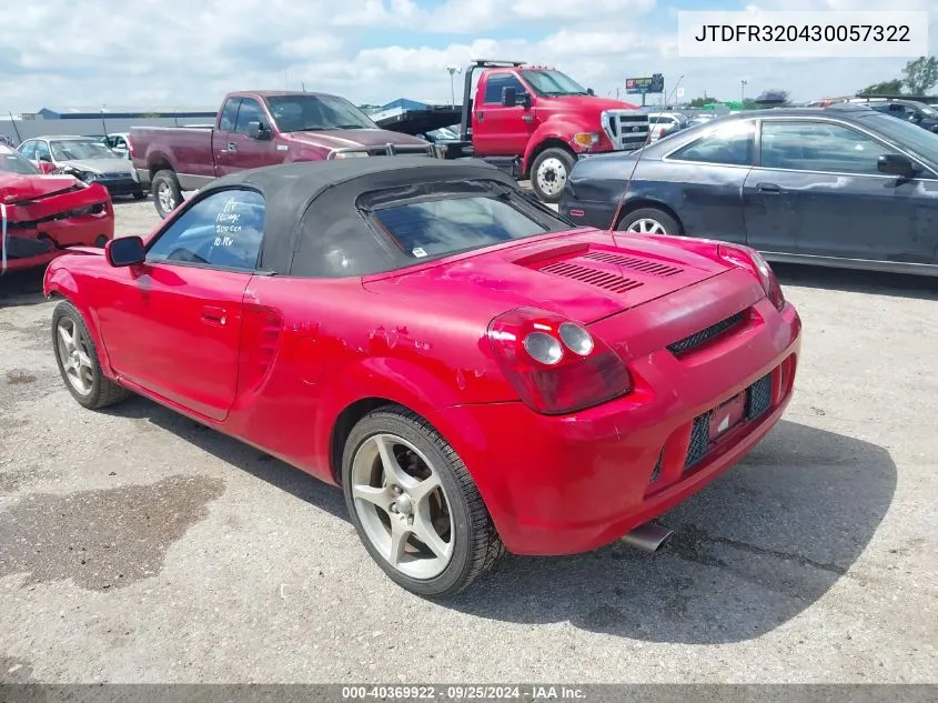 JTDFR320430057322 2003 Toyota Mr2 Spyder