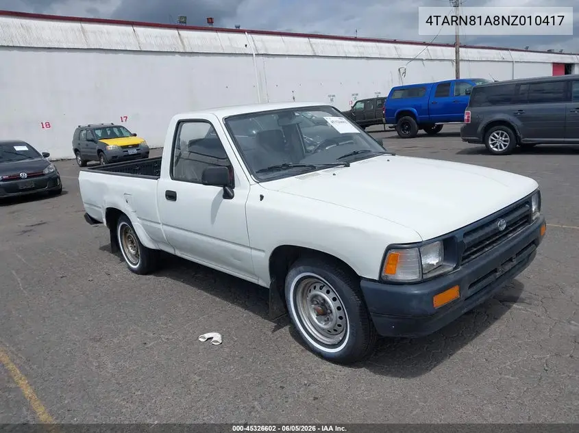 1992 Toyota Pickup 1/2 Ton Short Whlbase Stb VIN: 4TARN81A8NZ010417 Lot: 45326602