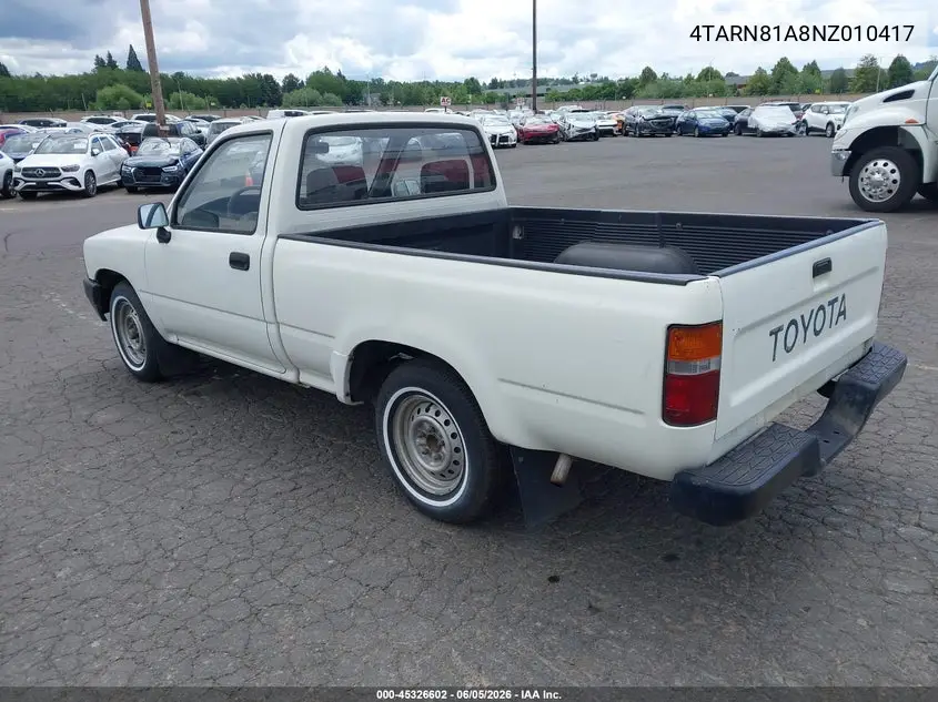 1992 Toyota Pickup 1/2 Ton Short Whlbase Stb VIN: 4TARN81A8NZ010417 Lot: 45326602