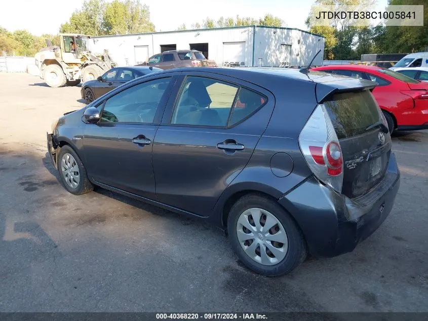 JTDKDTB38C1005841 2012 Toyota Prius C Two