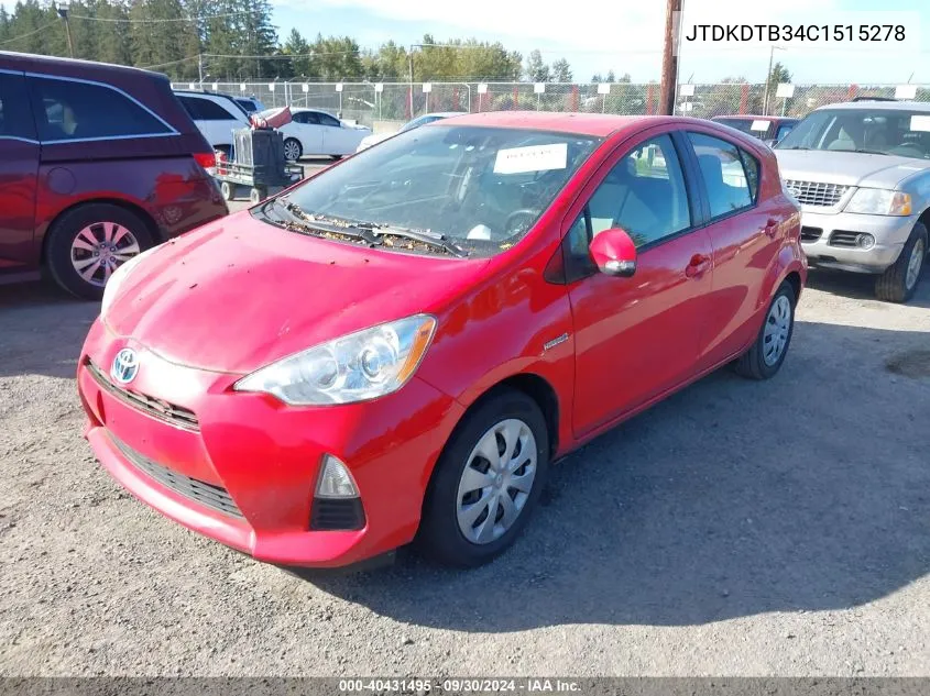 JTDKDTB34C1515278 2012 Toyota Prius C One/Two/Three/Four