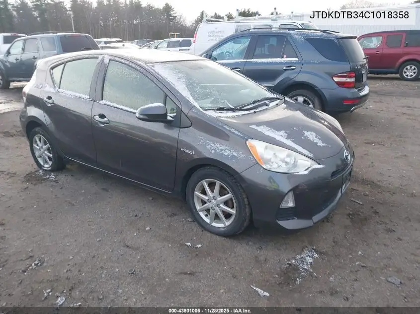 JTDKDTB34C1018358 2012 Toyota Prius C Three
