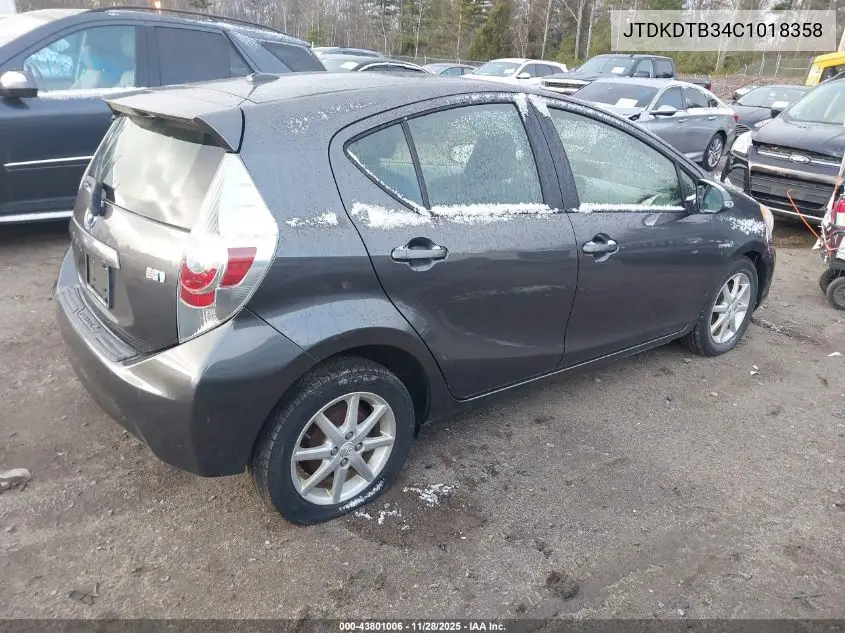 JTDKDTB34C1018358 2012 Toyota Prius C Three