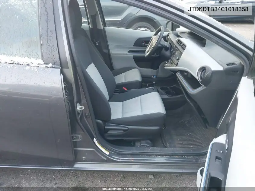 JTDKDTB34C1018358 2012 Toyota Prius C Three