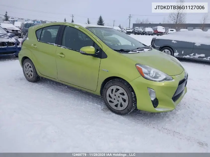 JTDKDTB36G1127006 2016 Toyota Prius C