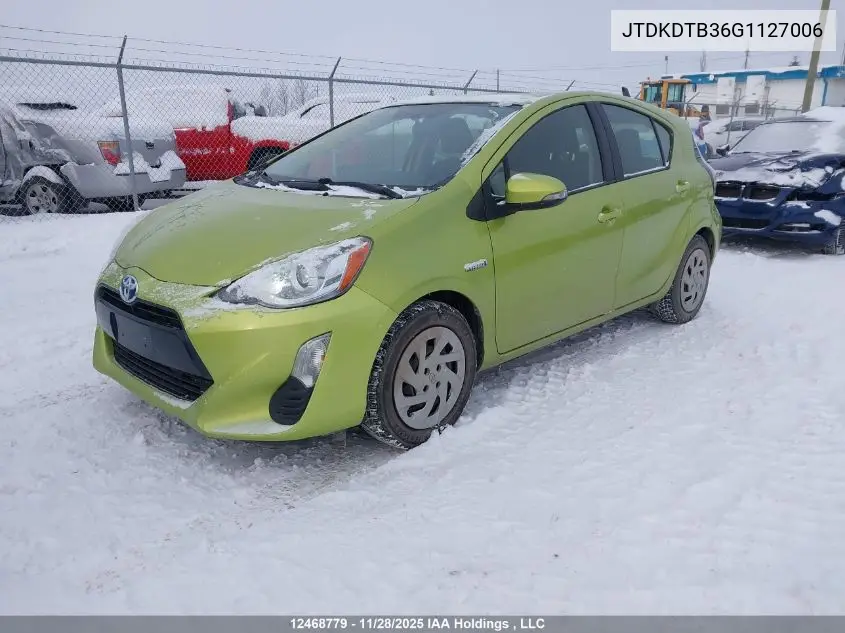 JTDKDTB36G1127006 2016 Toyota Prius C