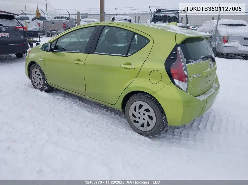 JTDKDTB36G1127006 2016 Toyota Prius C
