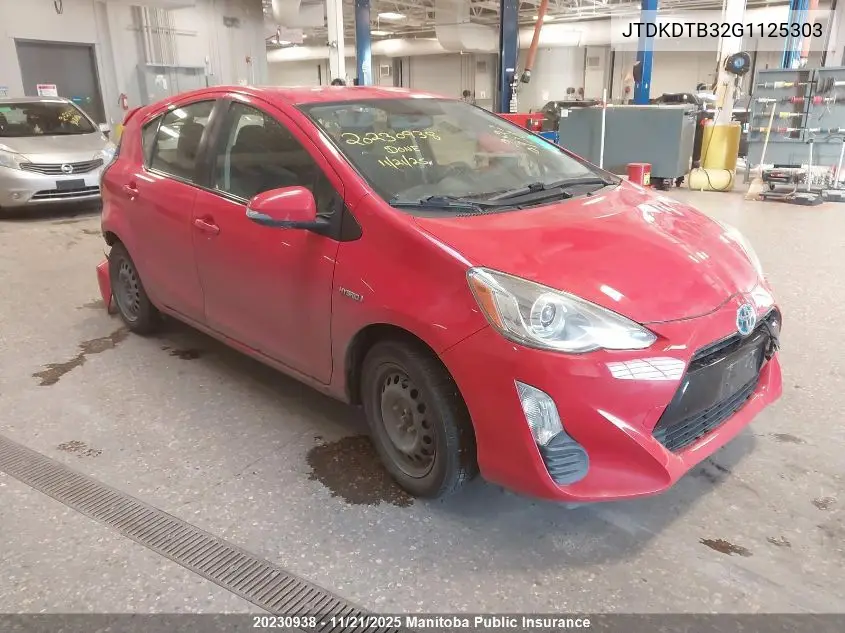 JTDKDTB32G1125303 2016 Toyota Prius C