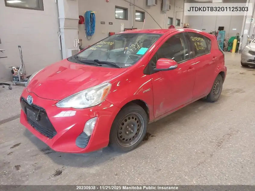 JTDKDTB32G1125303 2016 Toyota Prius C