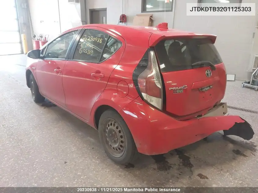 JTDKDTB32G1125303 2016 Toyota Prius C
