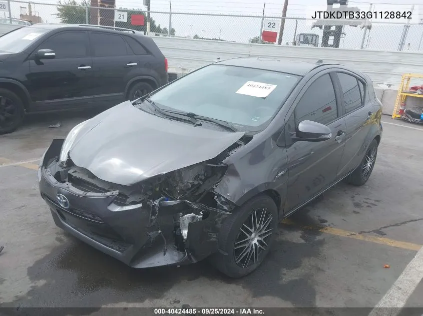 JTDKDTB33G1128842 2016 Toyota Prius C Two