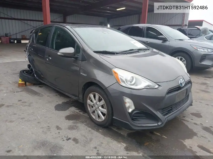 JTDKDTB31H1592486 2017 Toyota Prius C Two