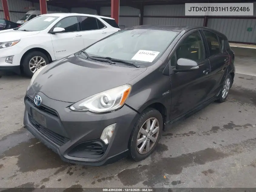 JTDKDTB31H1592486 2017 Toyota Prius C Two