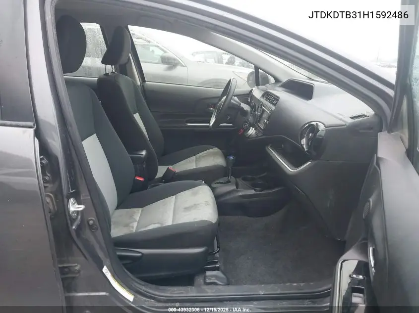 JTDKDTB31H1592486 2017 Toyota Prius C Two