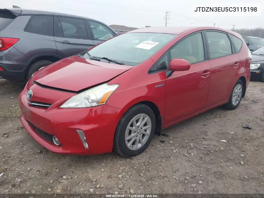 JTDZN3EU5C3115198 2012 Toyota Prius V Two