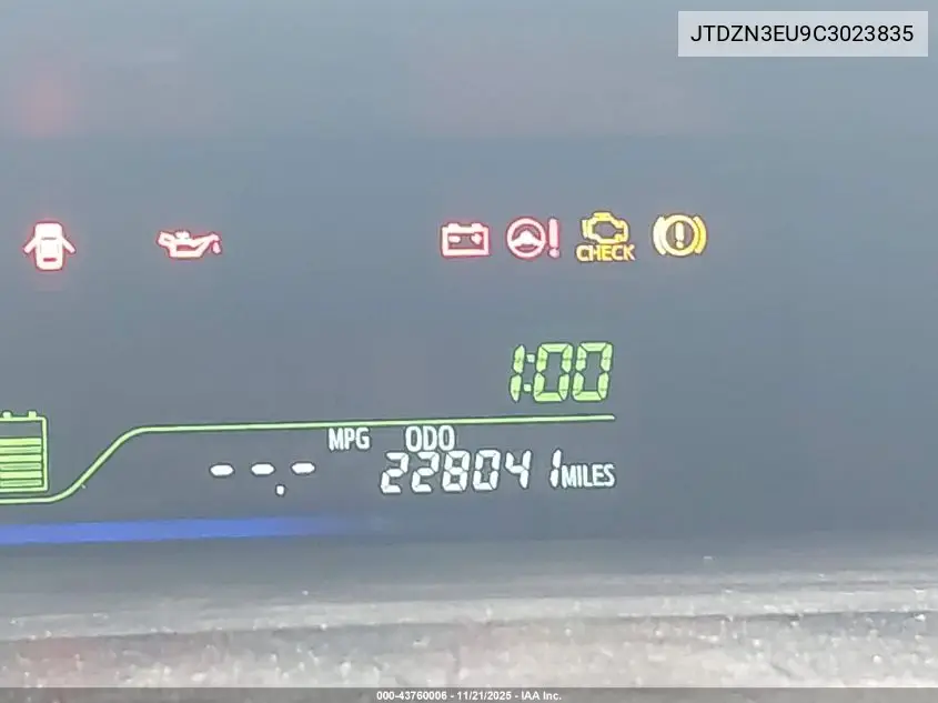 JTDZN3EU9C3023835 2012 Toyota Prius V Five
