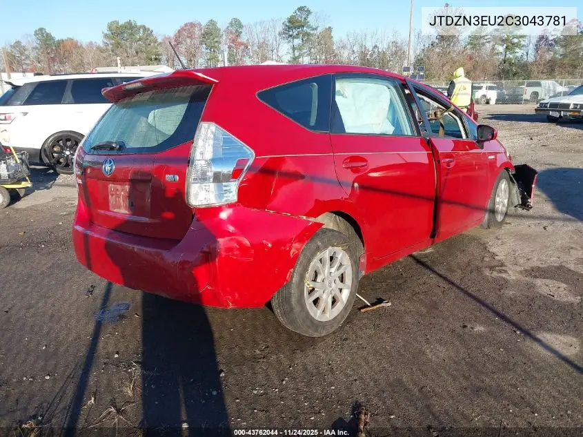 JTDZN3EU2C3043781 2012 Toyota Prius V Three