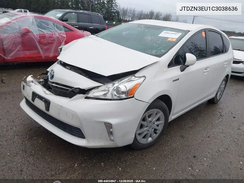 JTDZN3EU1C3038636 2012 Toyota Prius V Three