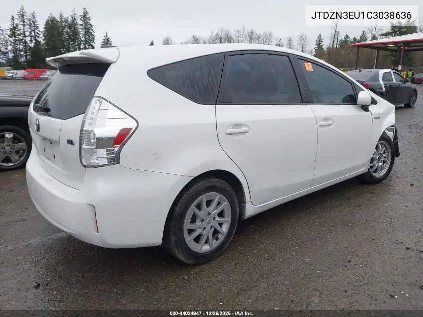 JTDZN3EU1C3038636 2012 Toyota Prius V Three