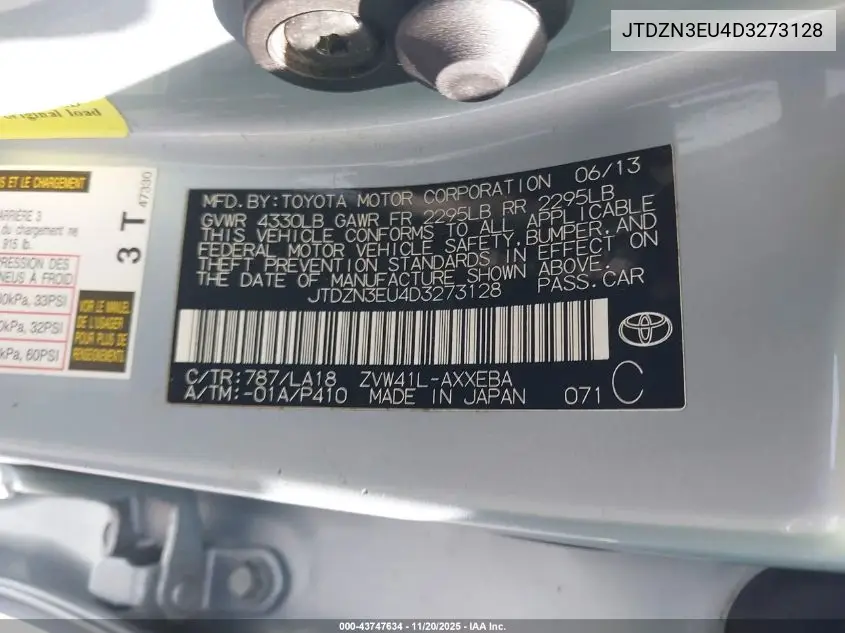 JTDZN3EU4D3273128 2013 Toyota Prius V Five