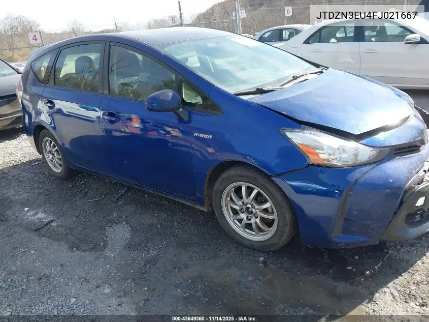 JTDZN3EU4FJ021667 2015 Toyota Prius V Two