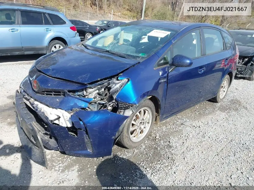 JTDZN3EU4FJ021667 2015 Toyota Prius V Two