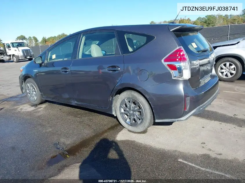 JTDZN3EU9FJ038741 2015 Toyota Prius V Four
