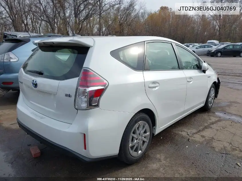 JTDZN3EU6GJ040769 2016 Toyota Prius V Three