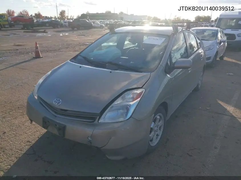 JTDKB20U140039512 2004 Toyota Prius
