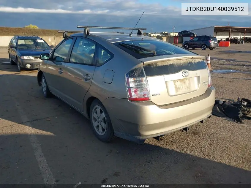 JTDKB20U140039512 2004 Toyota Prius