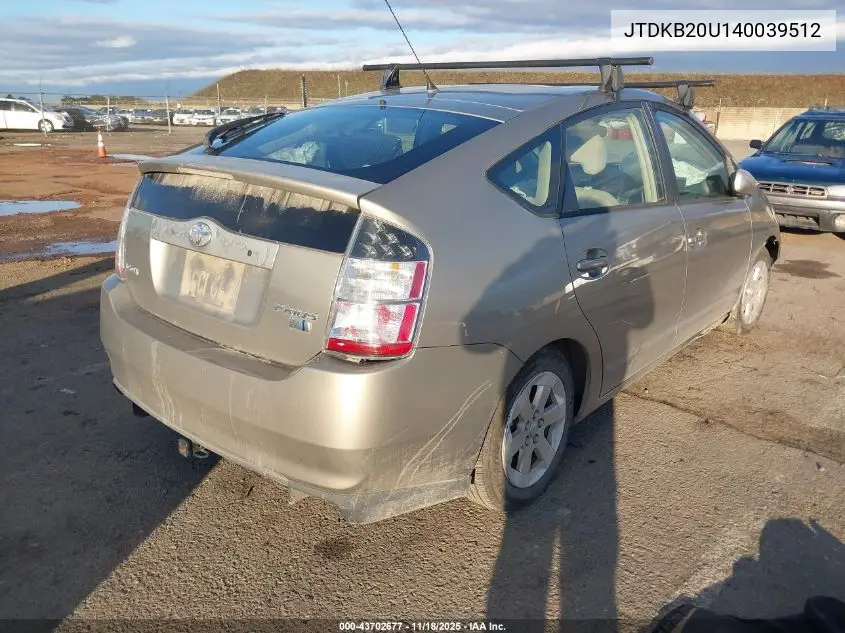 JTDKB20U140039512 2004 Toyota Prius