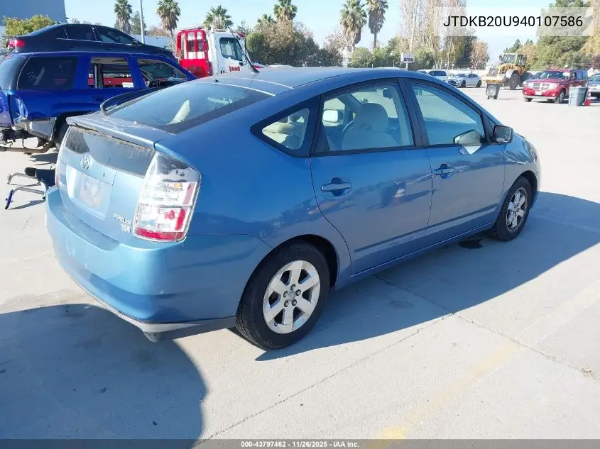 JTDKB20U940107586 2004 Toyota Prius