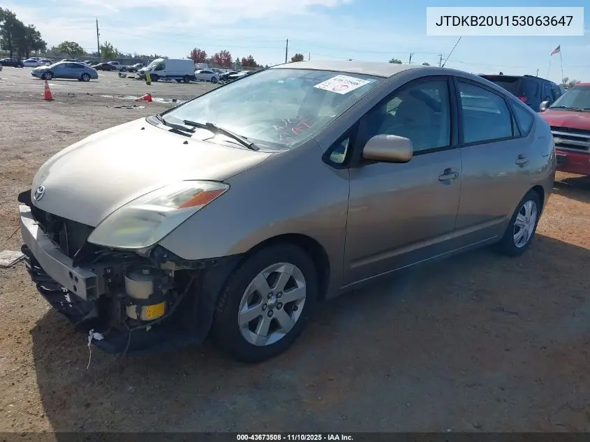 JTDKB20U153063647 2005 Toyota Prius