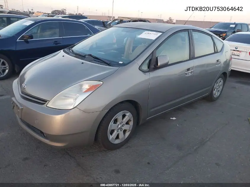 JTDKB20U753064642 2005 Toyota Prius