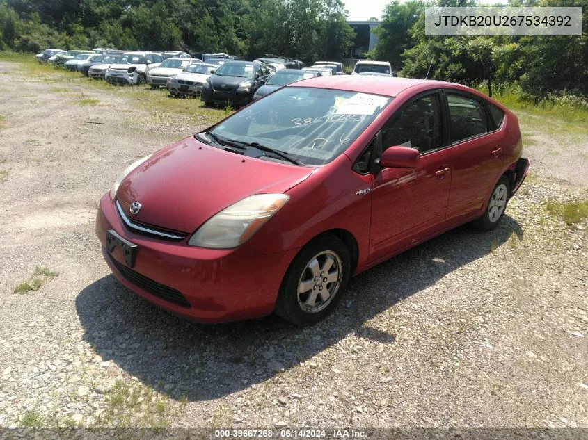 JTDKB20U267534392 2006 Toyota Prius