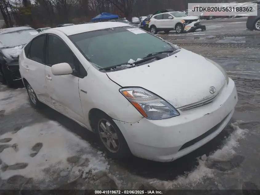 2006 Toyota Prius VIN: JTDKB20U563188362 Lot: 41519672