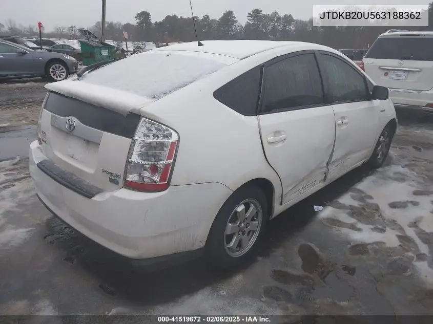 2006 Toyota Prius VIN: JTDKB20U563188362 Lot: 41519672