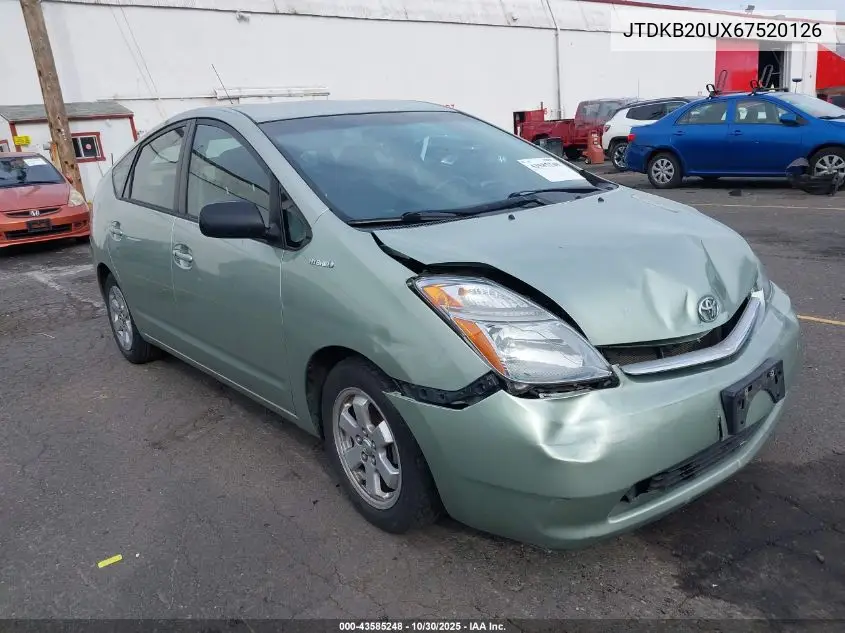 JTDKB20UX67520126 2006 Toyota Prius