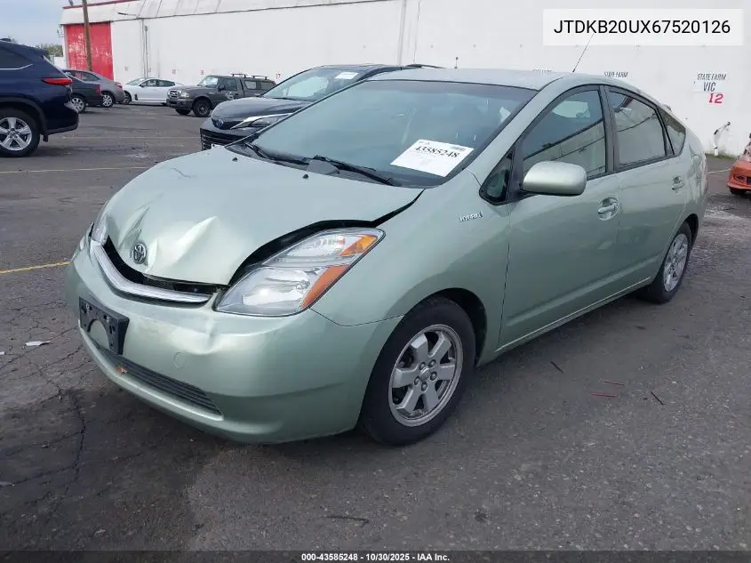 JTDKB20UX67520126 2006 Toyota Prius