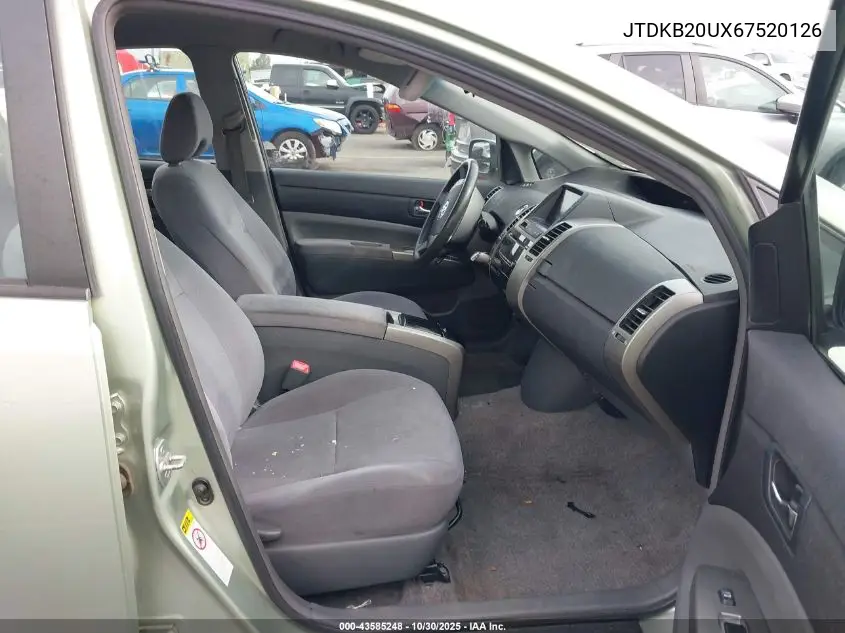 JTDKB20UX67520126 2006 Toyota Prius