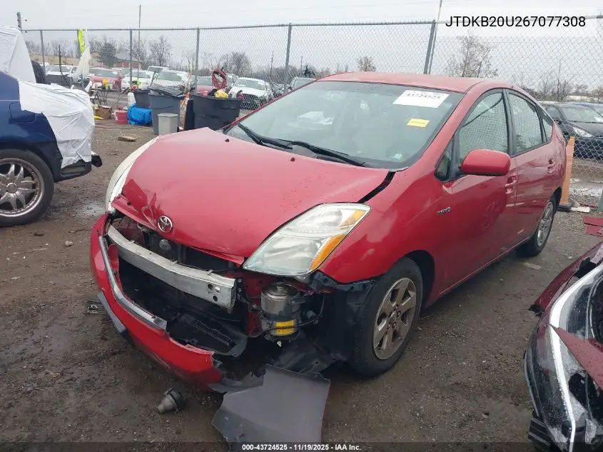 JTDKB20U267077308 2006 Toyota Prius