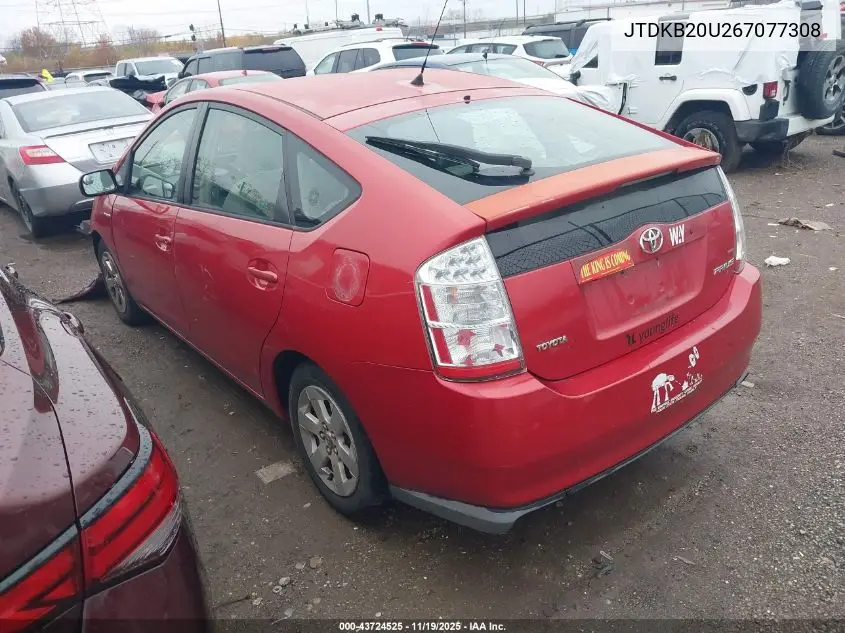 JTDKB20U267077308 2006 Toyota Prius