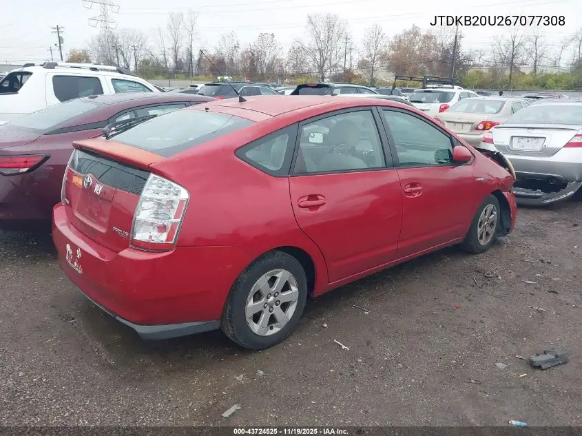 JTDKB20U267077308 2006 Toyota Prius