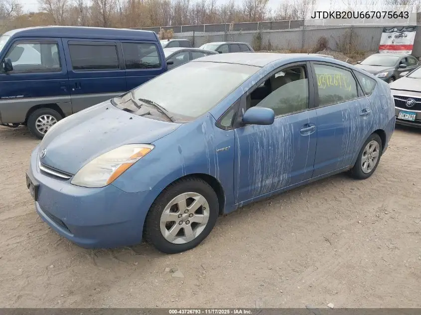 JTDKB20U667075643 2006 Toyota Prius
