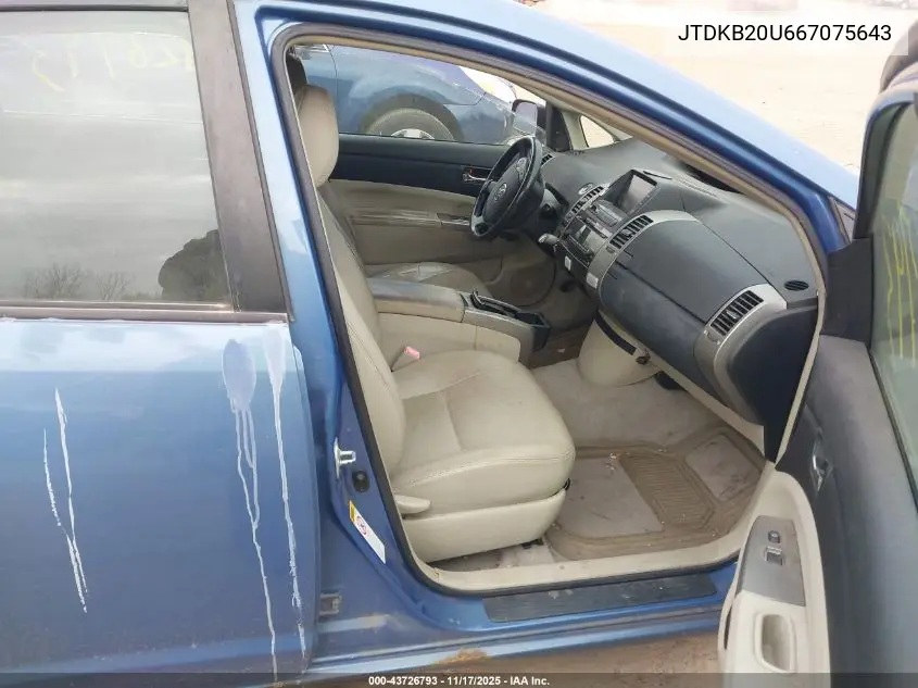 JTDKB20U667075643 2006 Toyota Prius